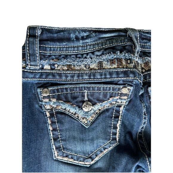 Miss Me Women’s Embellished Sequin Signature Straight Blue Denim Jeans 27x33.5 - Picture 7 of 8